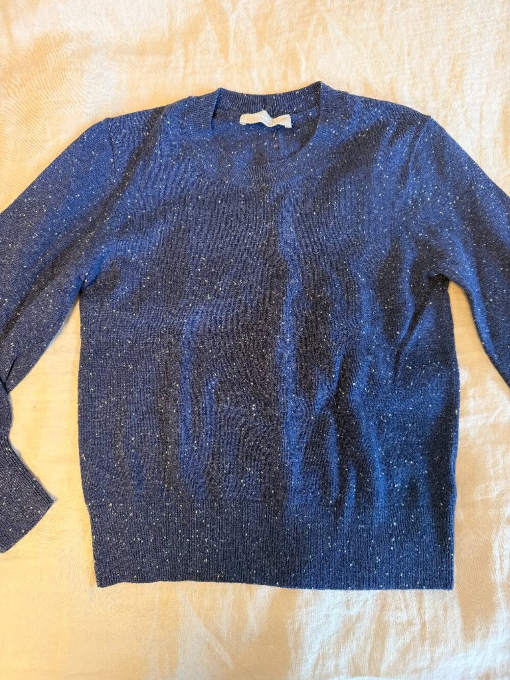 Everlane blue/white speckled sweater, size small, fitted